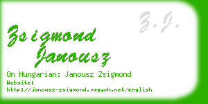 zsigmond janousz business card